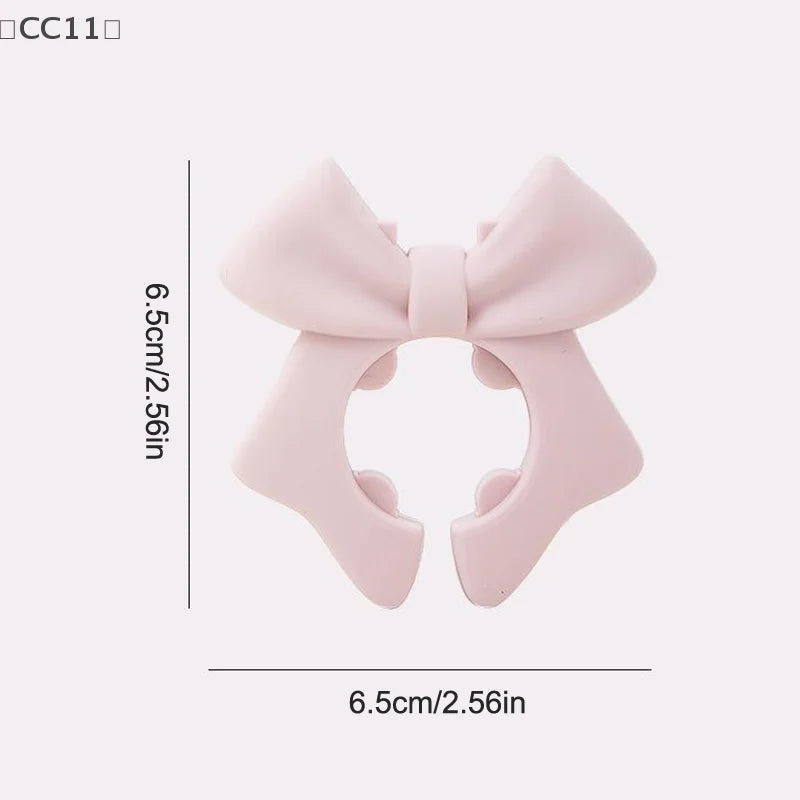CC11Bow Spatula Holder Silicone Bow Shaped Spoon Rest Anti-scalding Qme