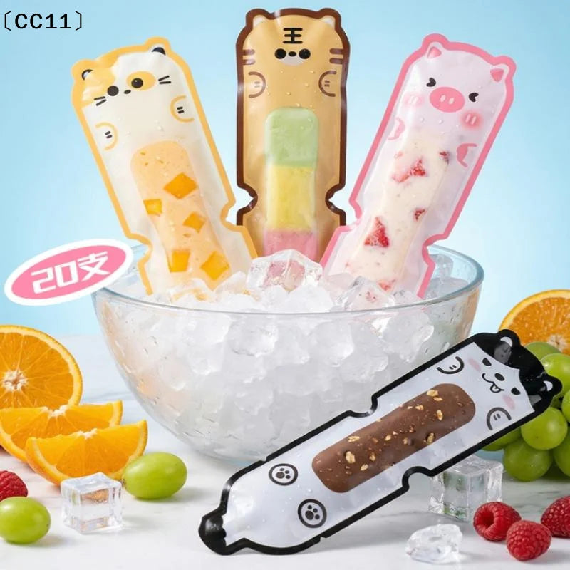 Cute Cartoon DIY Ice Bags Leak Proof Seal Homemade Lolly Summer Kids Qme
