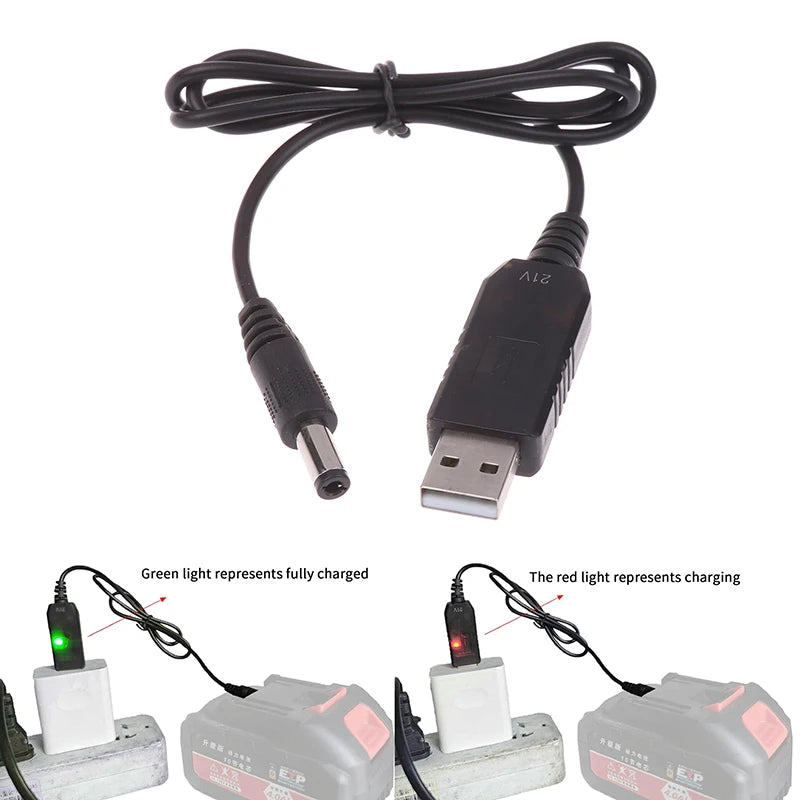 USB 5V 21V Boost Charging Cable Power Line DC Interface Lithium Qme