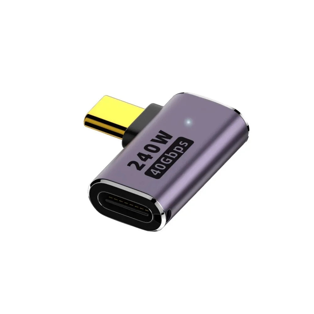 Mini Type-C USB4.0 OTG Adapter 40Gbps High Speed Data Converter Support 8K 60Hz 90/180 Degree Elbow Extension Fast Cable Adapter Qme Type 2