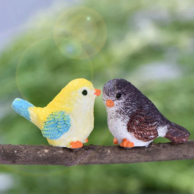Cute Cartoon Colorful Fly Bird Sparrow Small Statue Figurine Ornament Qme