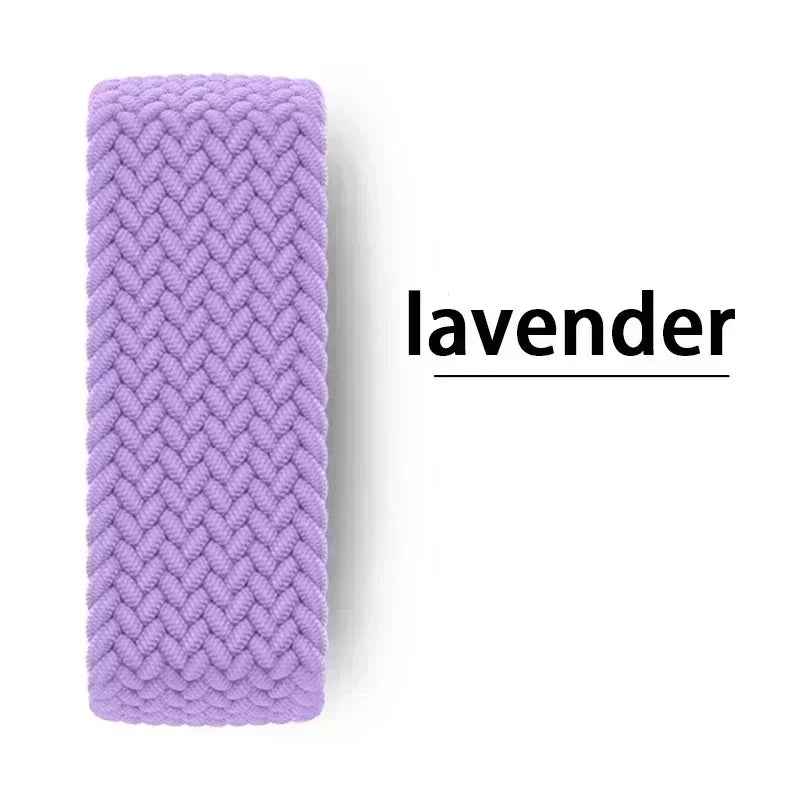 Band For Apple watch Series 10 46mm 42mm 9 7 8 5 SE 6 44mm 45mm 40mm 38 41mm Ultra 49mm bracelet correa Braided Solo Loop Strap Qme Lavander 42 44 45 46 49mm-XS