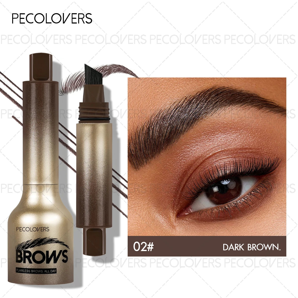 Press Eyebrow Cream Multi-color Depict Waterproof Sweat-proof Natural Qme 02