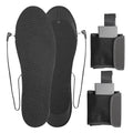 Electric Heated Insoles with Battery Box Outdoor Thermal Insoles Washable Warming Shoe Insoles for Outdoor Sports Qme Black