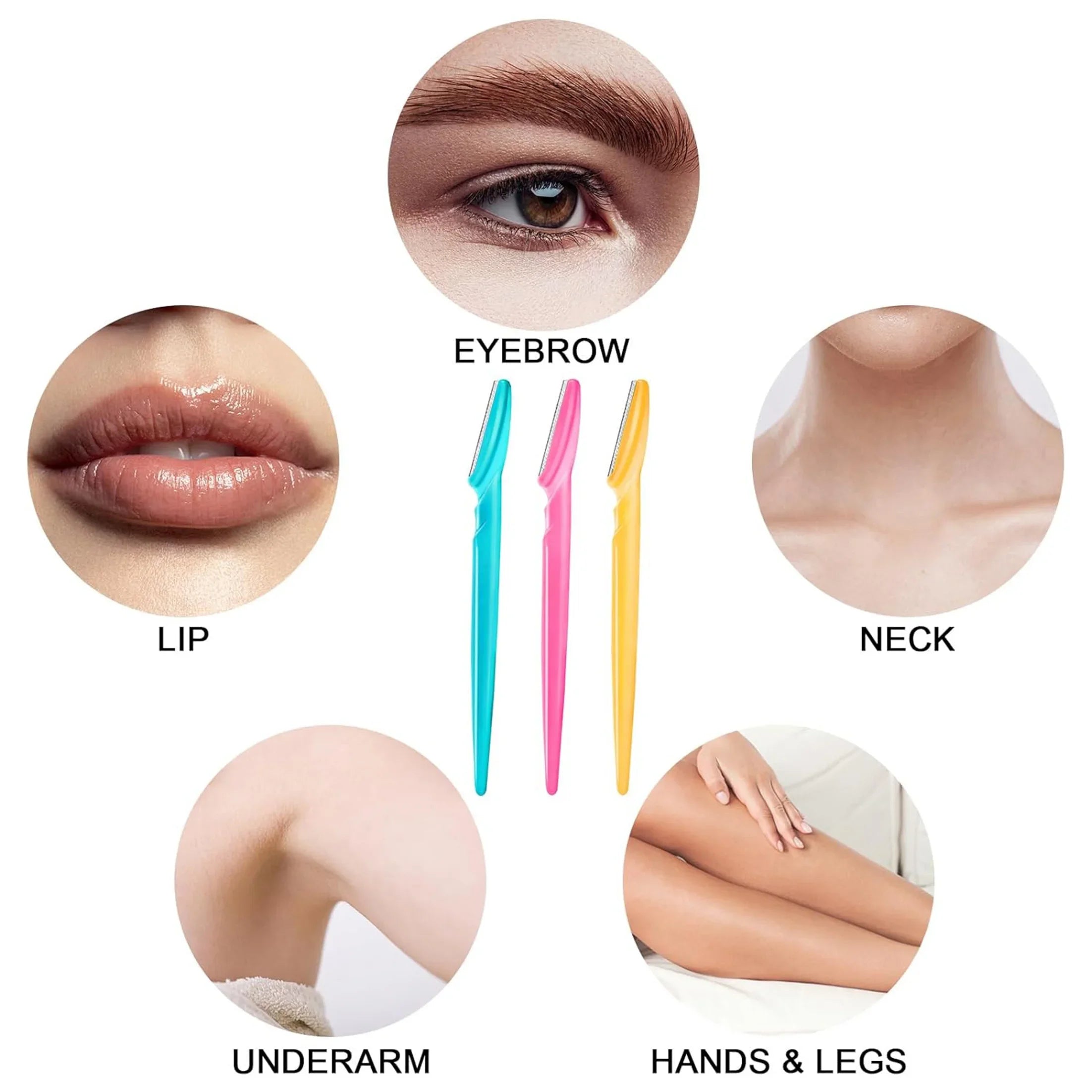 30/10Pcs Bottle Eyebrow Razors With Container Facial Eye Brow Trimmer In Case Hair Removal Shaver Safe Blades Trimming Tools Qme