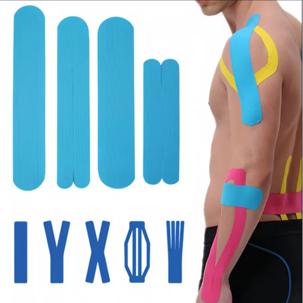 Sports Kinesio Tape Muscle Kinesiology Elastic Knee Pain Relief Strain Patch Athletic Recovery Stickers Fitness Bandages Qme