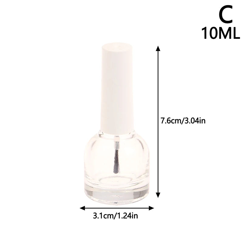 Transparent Empty Lid Brush Cosmetic Containers 10 Glass Nail Polish Qme C