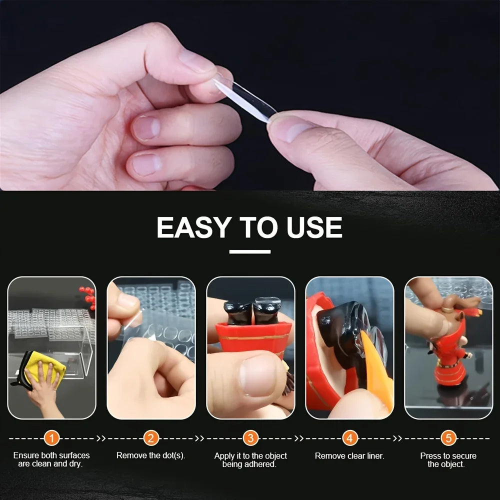 Removable Gel Putty, Clear Putty Sticky Dots for Museum Action Figures, Tacky Sticky Nails for Wall Hanging Qme