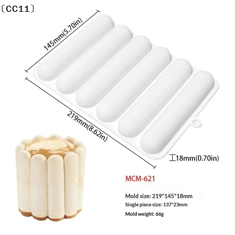 6 8 12 Cells Chocolate Eclair Dessert Bakeware Long Strip Puffs Qme