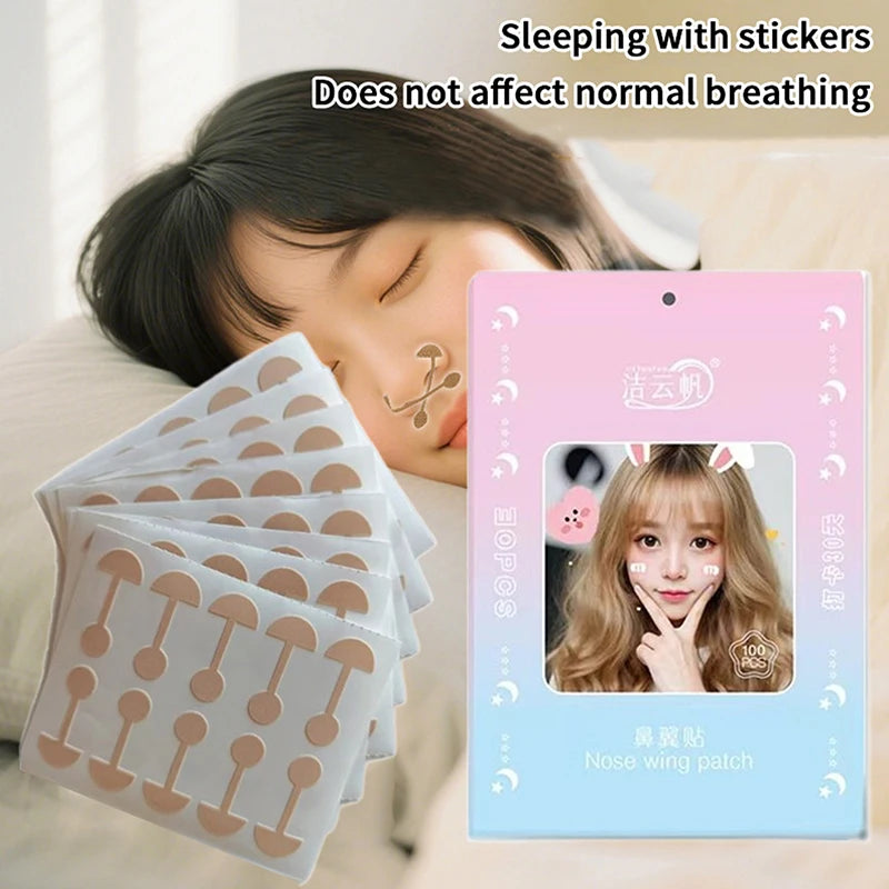 50 100 Nose Wing Slimming Strips Invisible Thin Patches Narrowing Qme