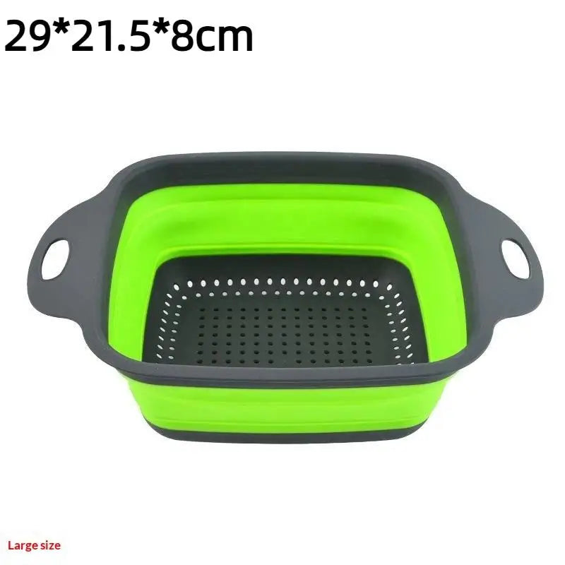 Silicone Folding Drainer Basket Fruit Vegetable Foldable Colander Qme A5