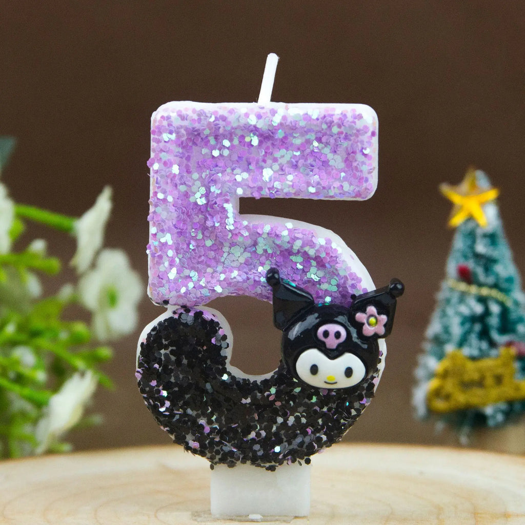 Kuromi Themed Birthday Candles 0-9 Numbers Cartoon Cake Topper Decorations for Kids Party Supplies Qme 5