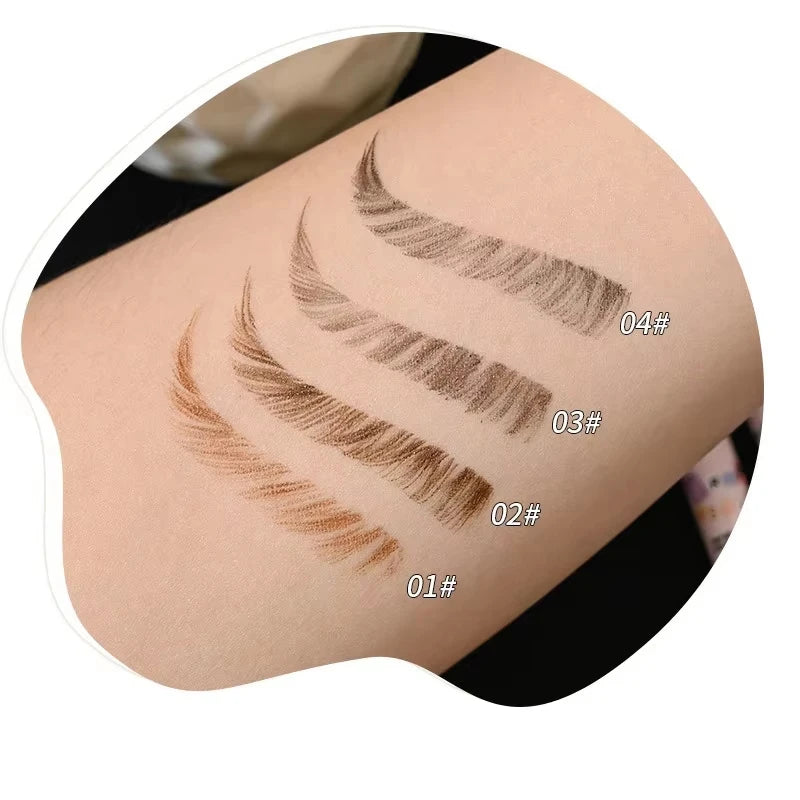 4 Colors Eyebrow Pen Waterproof 4 Fork Tip Eyebrow Tattoo Pencil Cosmetic Long Lasting Natural Dark Brown Liquid Eye Brow Pencil Qme