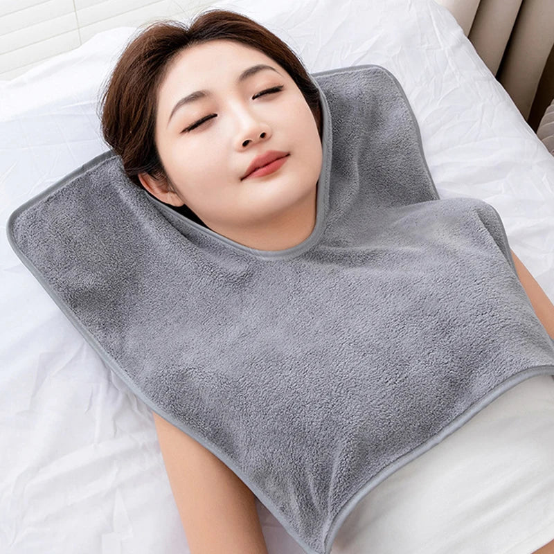 Coral Fleece U-shaped Towel Absorbent Waterproof Pad Beauty Salon Use Qme one size Gray