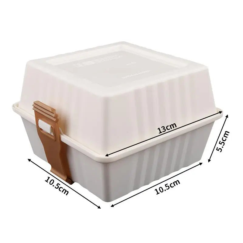 Premium Lunch Boxes With Sturdy Strap For Easy Grip Sandwiches & Burger Food Containers For Holiday Picnics Kitchen Storage Box Qme White
