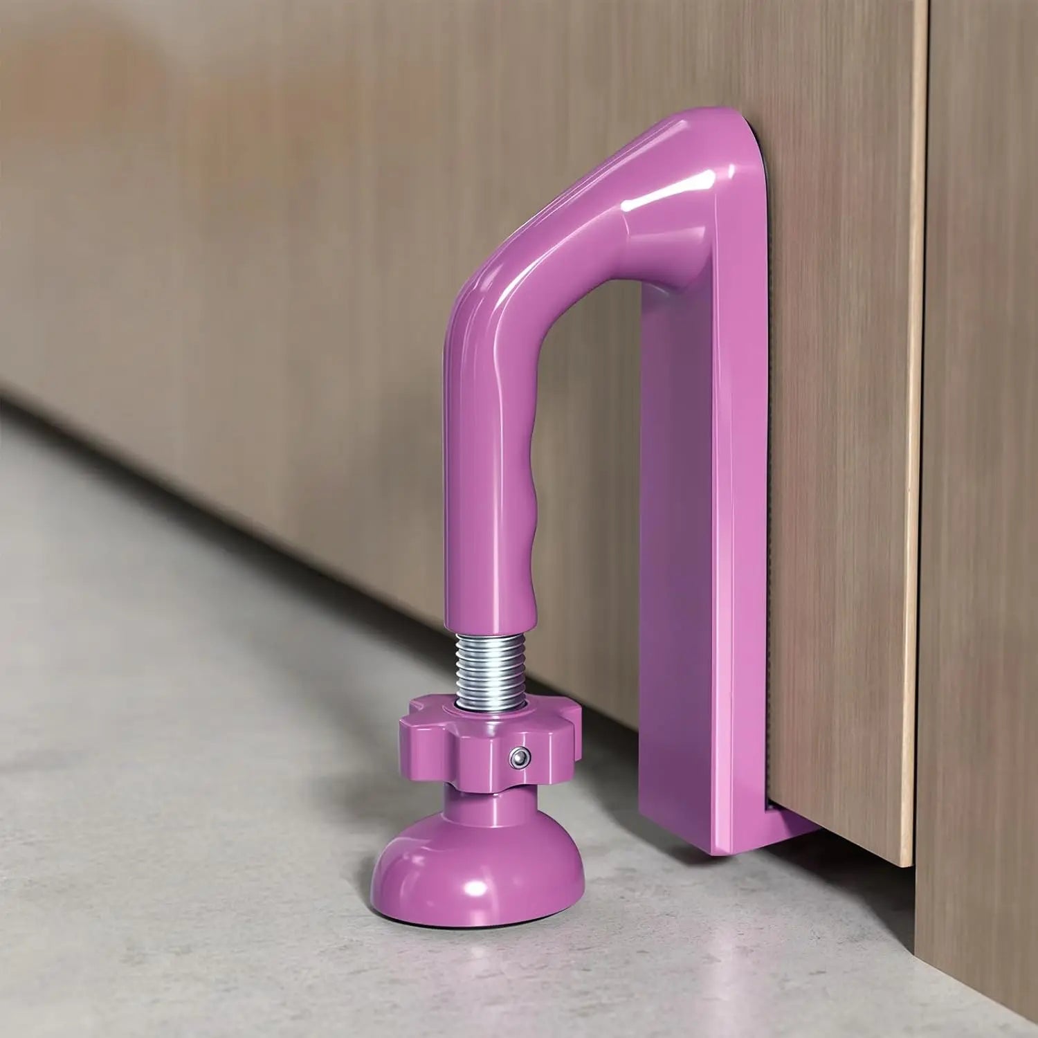 Heavy Duty Metal Portable Door Stopper Travel No Drill Security Qme Purple