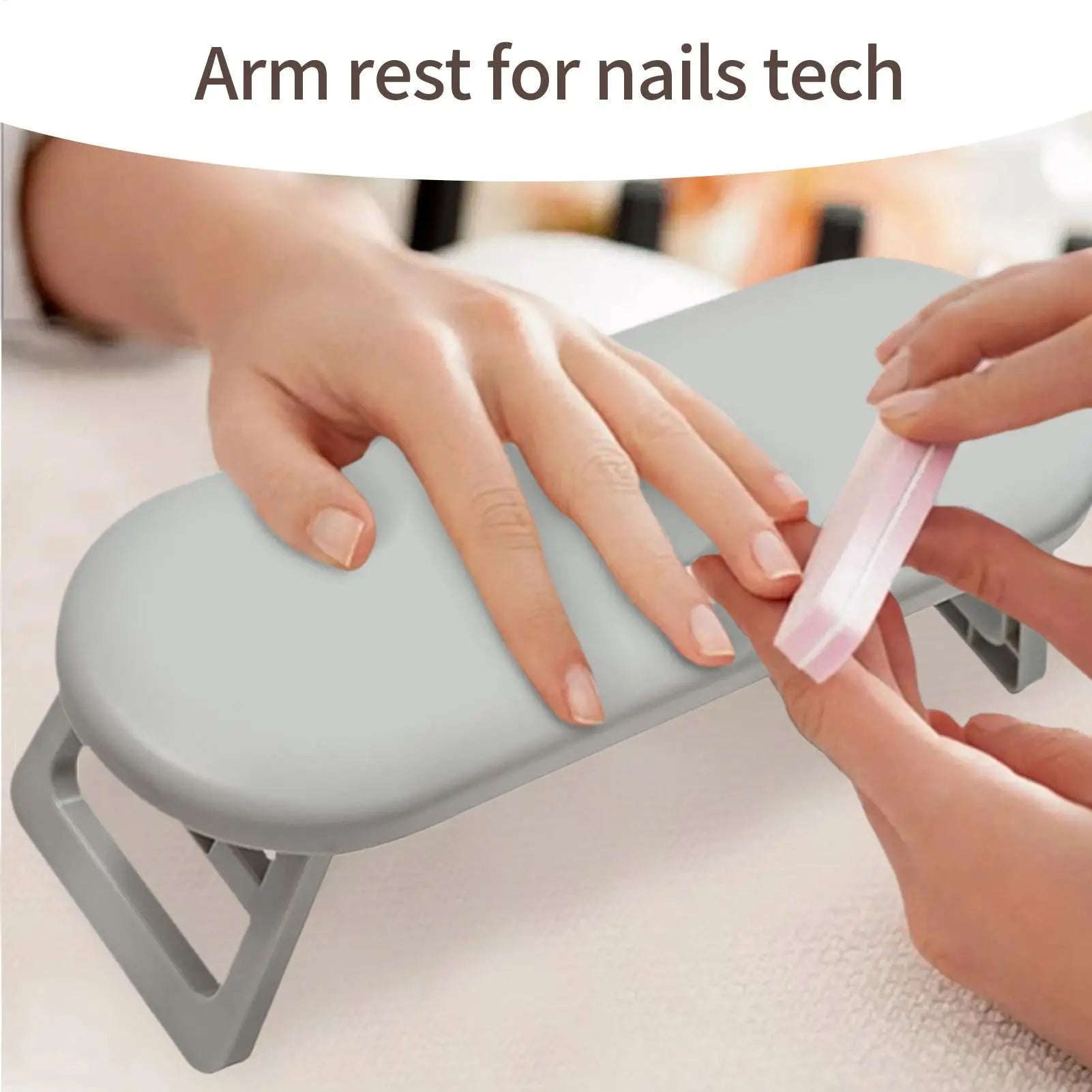 Arm Rest for Nails Tech Portable Salon Manicure Arm Cushion Non-Slip Foldable Hand Rest for Professionals Beginners Work Station Qme