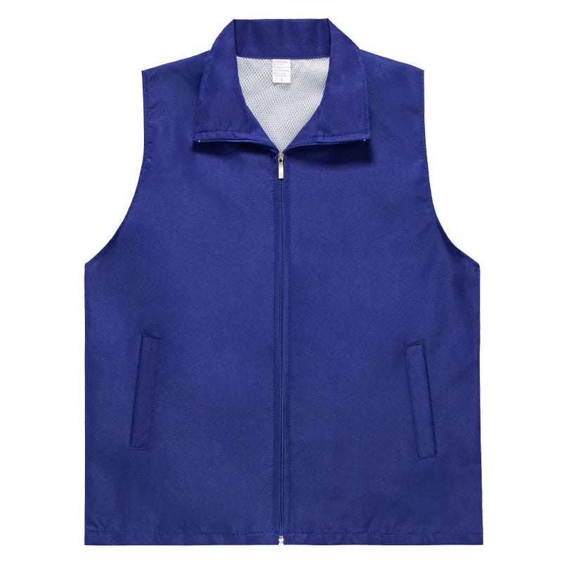 Safety protection casual vest men's and women's work clothes uniform advertising jacket top Qme Blue M