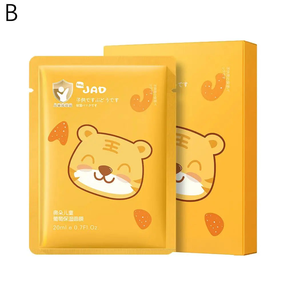 Cute Animal Cartoon Sheet Masks Childrens Spa Facial Masks Nourish For All Skin Types Gentle Moisturizing Brighten Mask Skincare Qme 5pcs-yellow CN