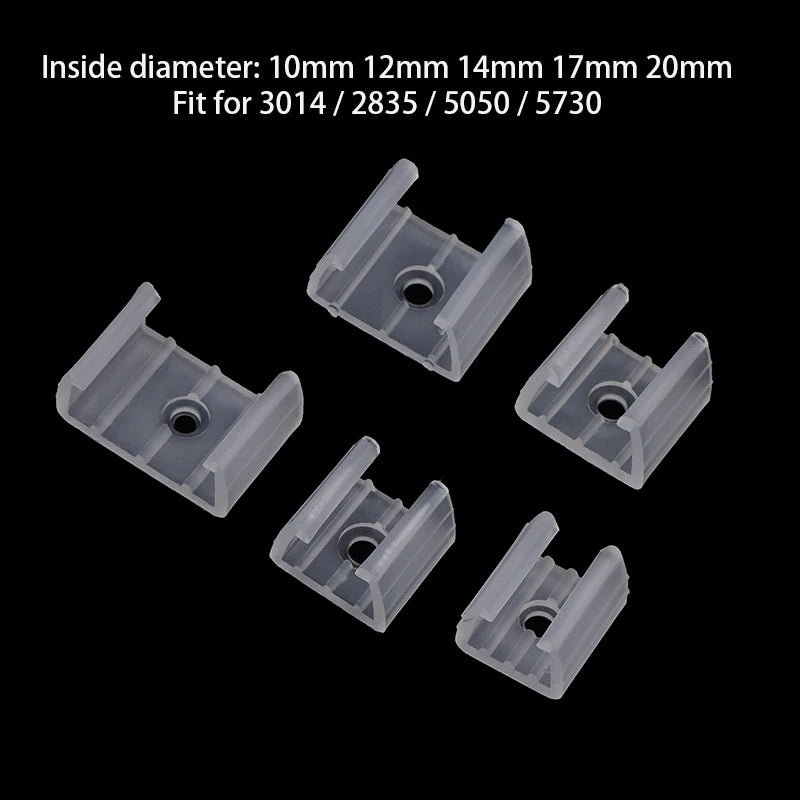 20PCS 10/12/14/17/20mm LED Strip Fix Clips Connector For Fixing 2835 Neon Light 220V COB Plastic Buckle Flexible Accessories. Qme