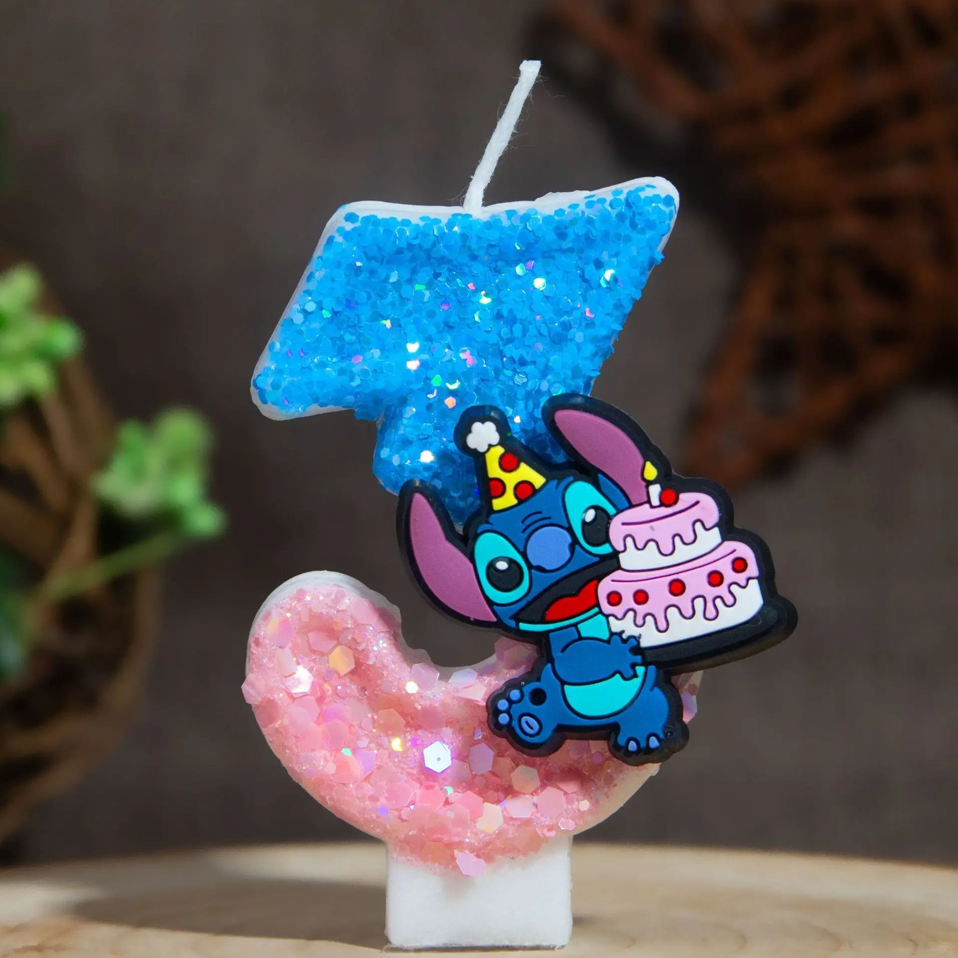 Prince Stitch Digital Candles New Ultra-Glittery Design Birthday Cake Decorations with Festive Candles Qme 3