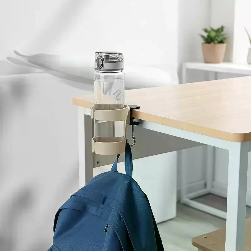 1 PCS Clip On Desk Cup Holder No Drill Anti-Spill Design For Home Office Gaming Desks Storage Rack Qme