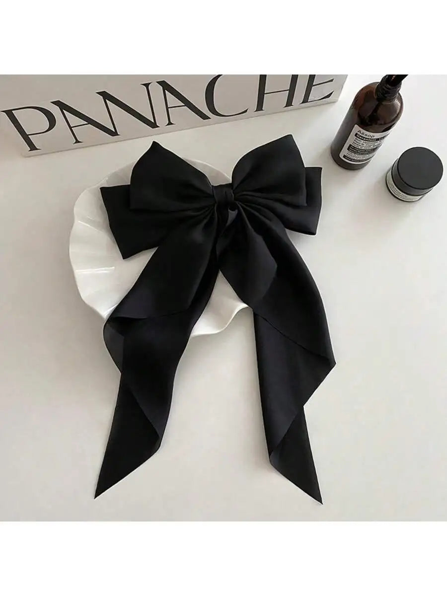 1 Black Hairpin Leopard Print Combination Girls Bow Hair Clips Qme black