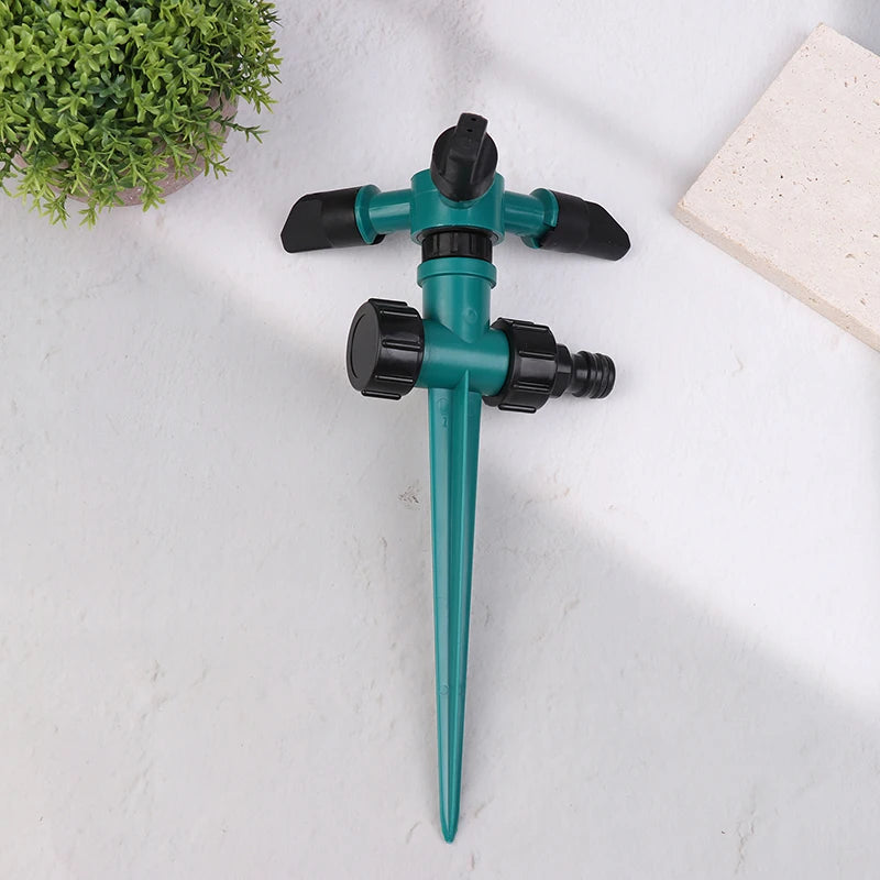 Garden Sprinkler Ground Inserted Rotating Lawn Sprinkler For Yard 360-Degree Automatic Rotating Three-Fork Irrigation Sprinkler. Qme
