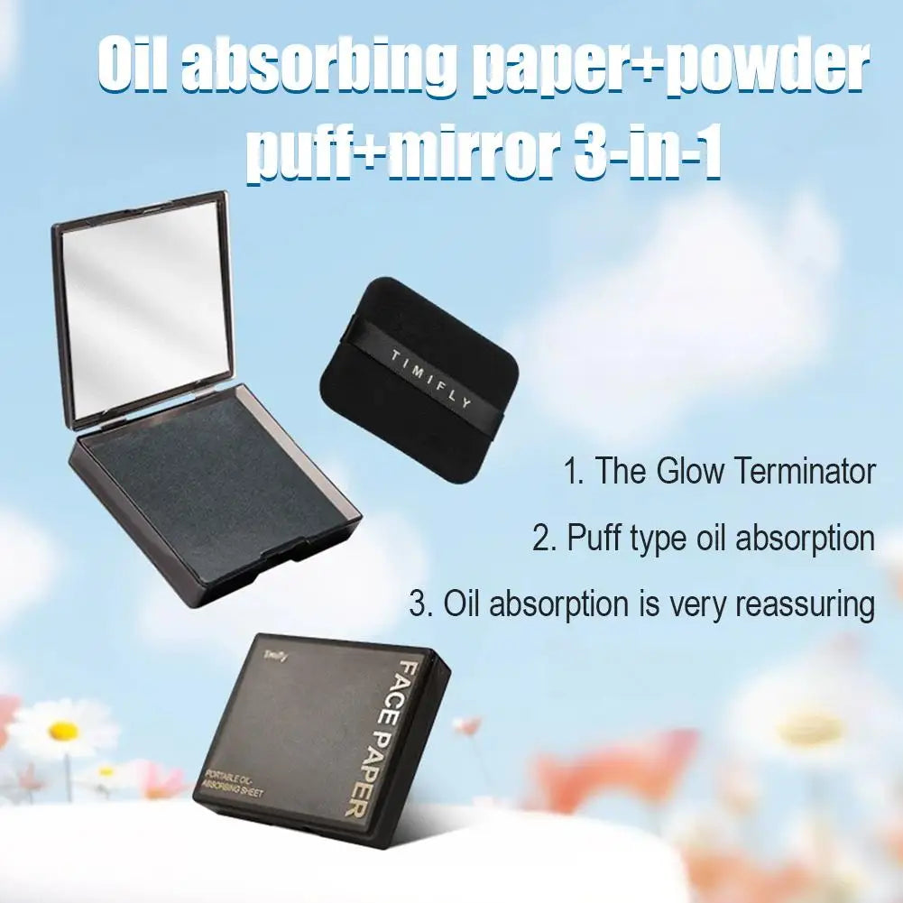 Oil Blotting Sheets Face Oily Skin Mirror Makeup Puff Paper Women Qme