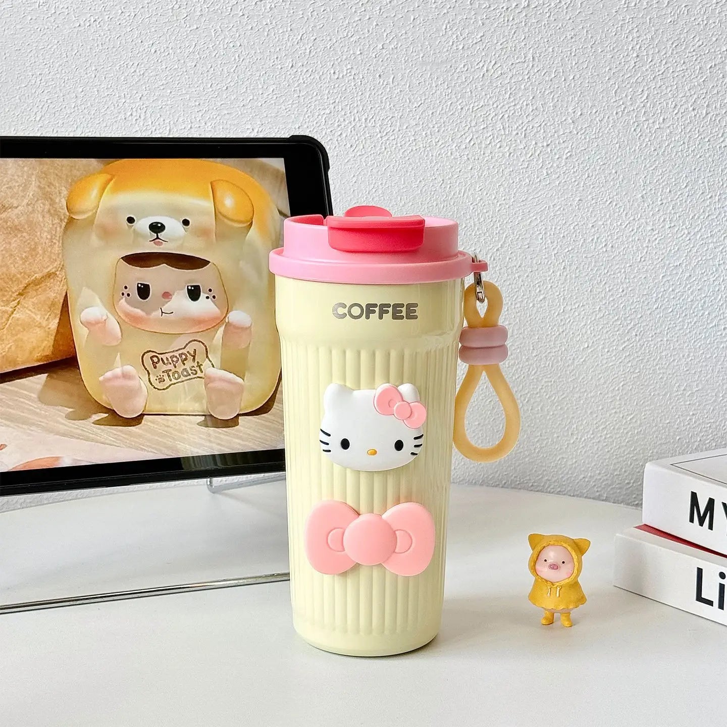 Cute Hello Kitty Insulated Cup Stylish 316 Stainless Steel Straw Cup for Women Large-Capacity, Portable Coffee Cup for Work Qme 3 550ml