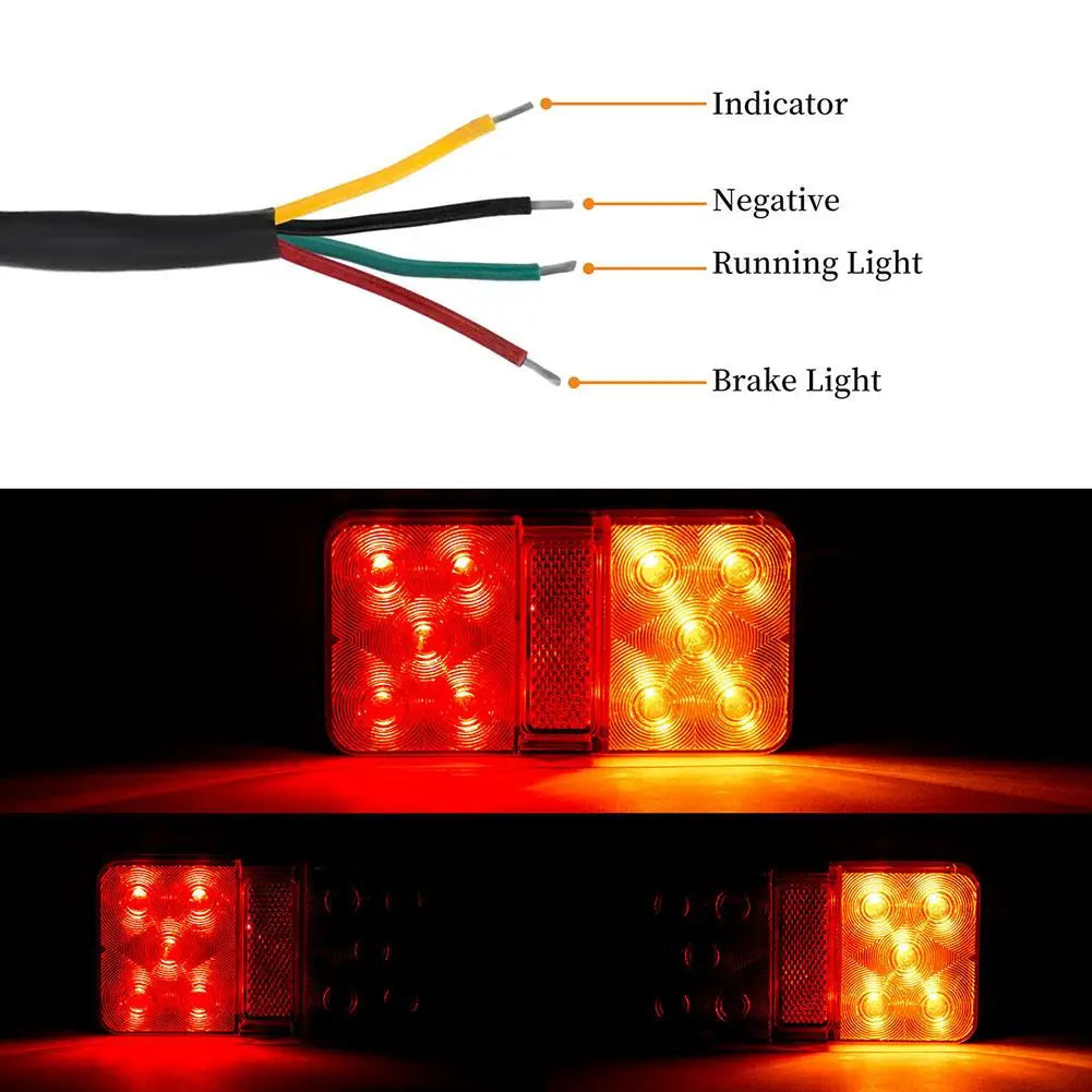 NEW 12V/24V/12-80V LED Truck Tail Lamp Taillight Turn Signal Indicator Stop Lamp Rear Brake Light For Car Truck Trailer Qme