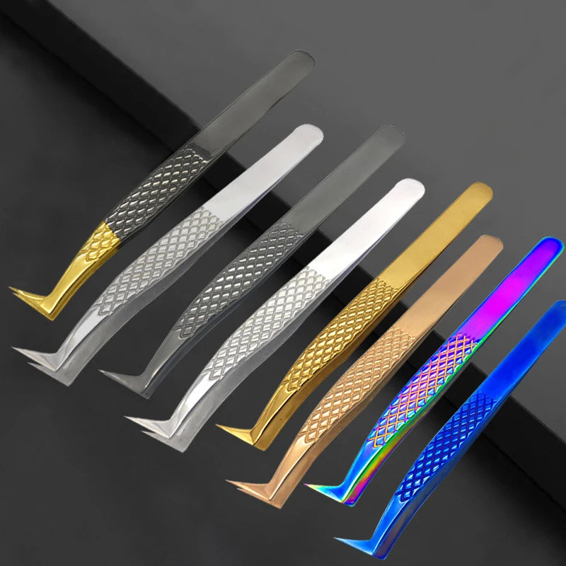 Eyelashes Tweezers Stainless Steel Superhard Precision Anti-static Qme