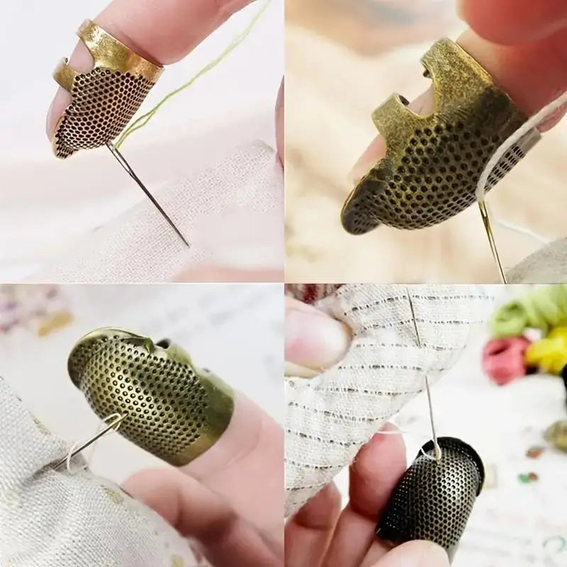 8pcs Sewing Top Needle Finger Protector, Adjustable Finger Metal Shield Needle Sewing And Quilting Process Accessories (2 Sizes) Qme
