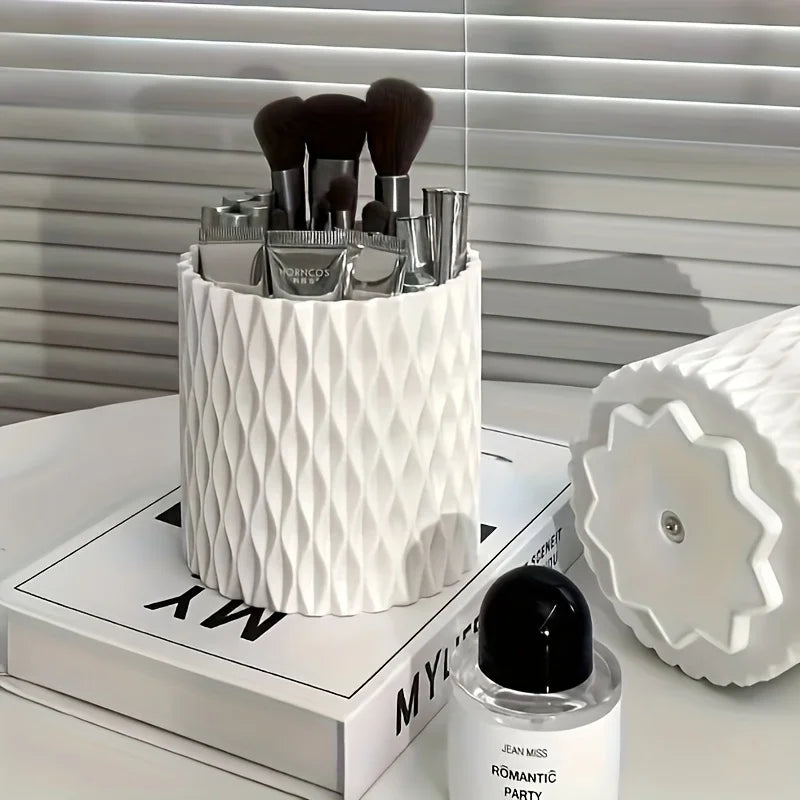 1pc Makeup Brush Storage Box 360° Rotating Desktop Cosmetic Eyebrow Pencil Makeup Lipstick Storage Box Qme