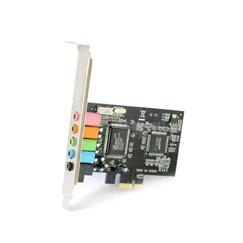 5.1 Desktop Computer Built-in Independent PCI-E8738 Stereo 6-channel Computer Cables Connectors PCIe Sound Card 1pcs Qme