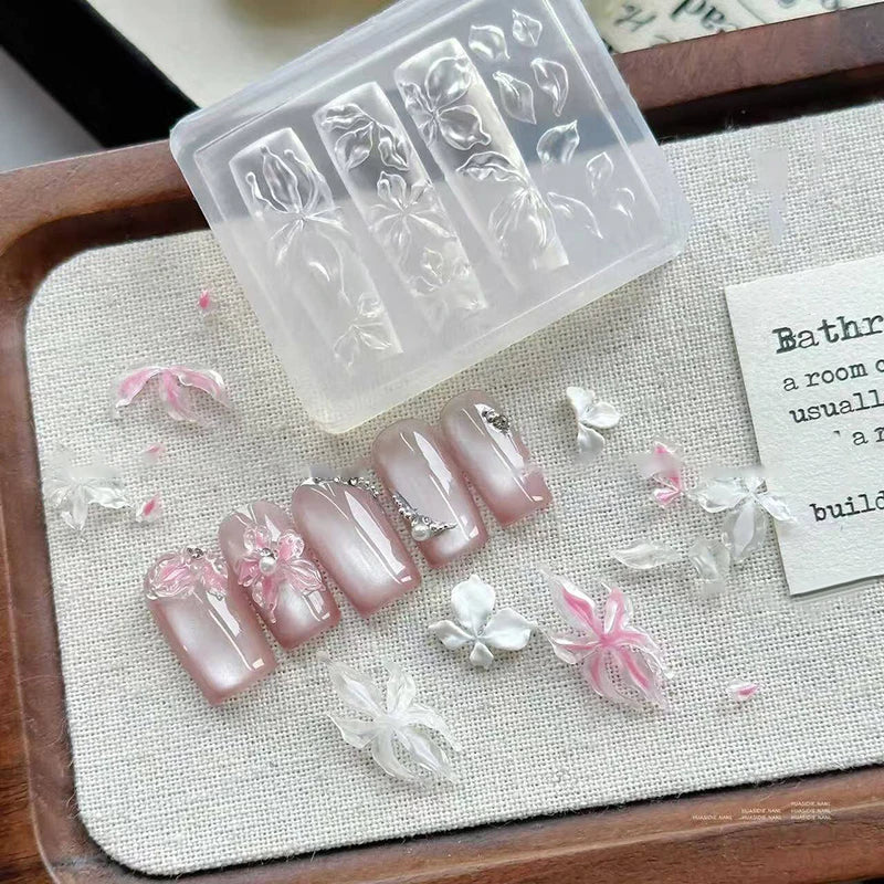 3D Ice Crystal Flower Silicone Nail Art Mold DIY Acrylic Manicure Qme
