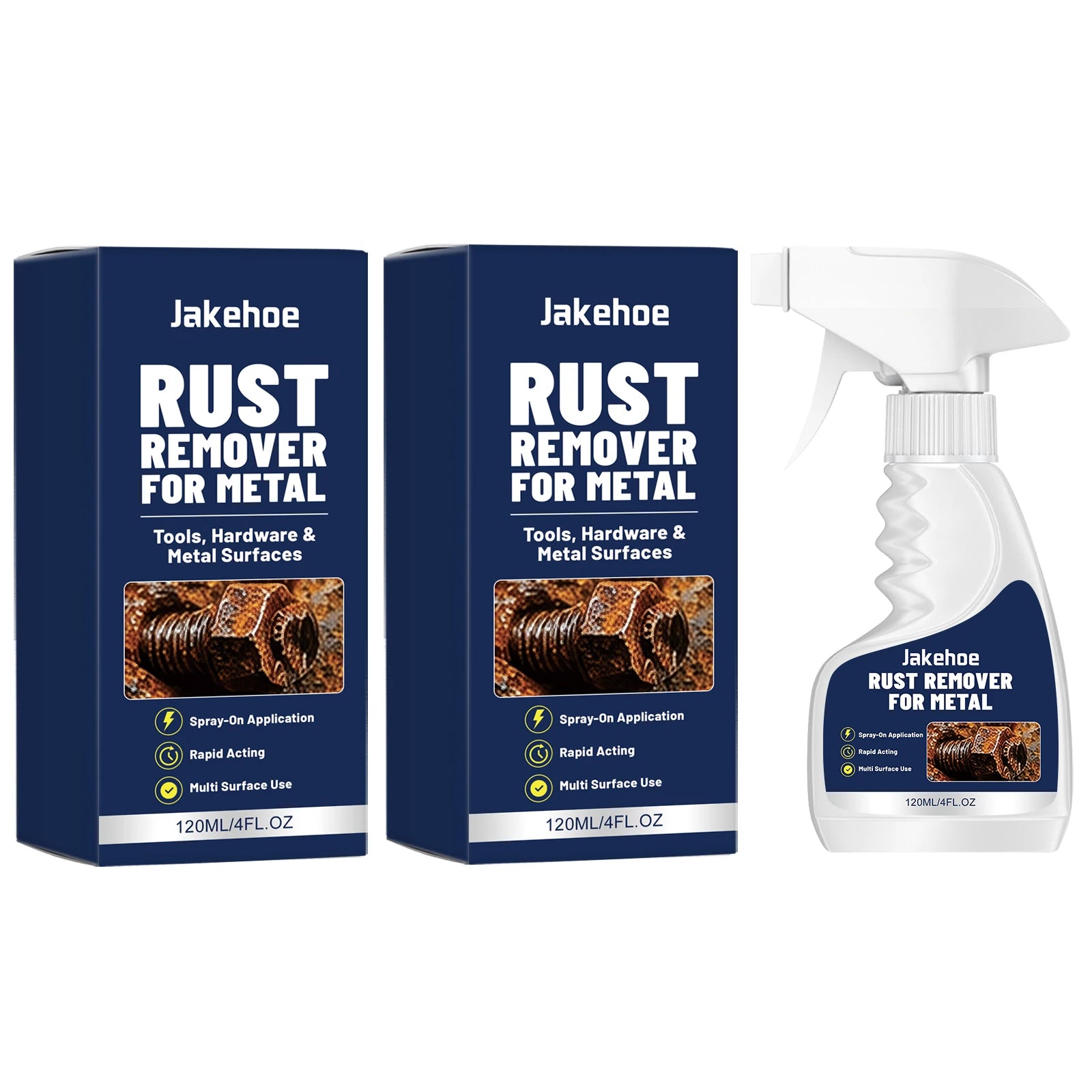 Metal Rust Removing Spray Eliminating Rust Stains Restoring Metal Shine Prevent Rust Fast Acting Daily Metal Surface Maintenance Qme 2 x 120ml Boxed