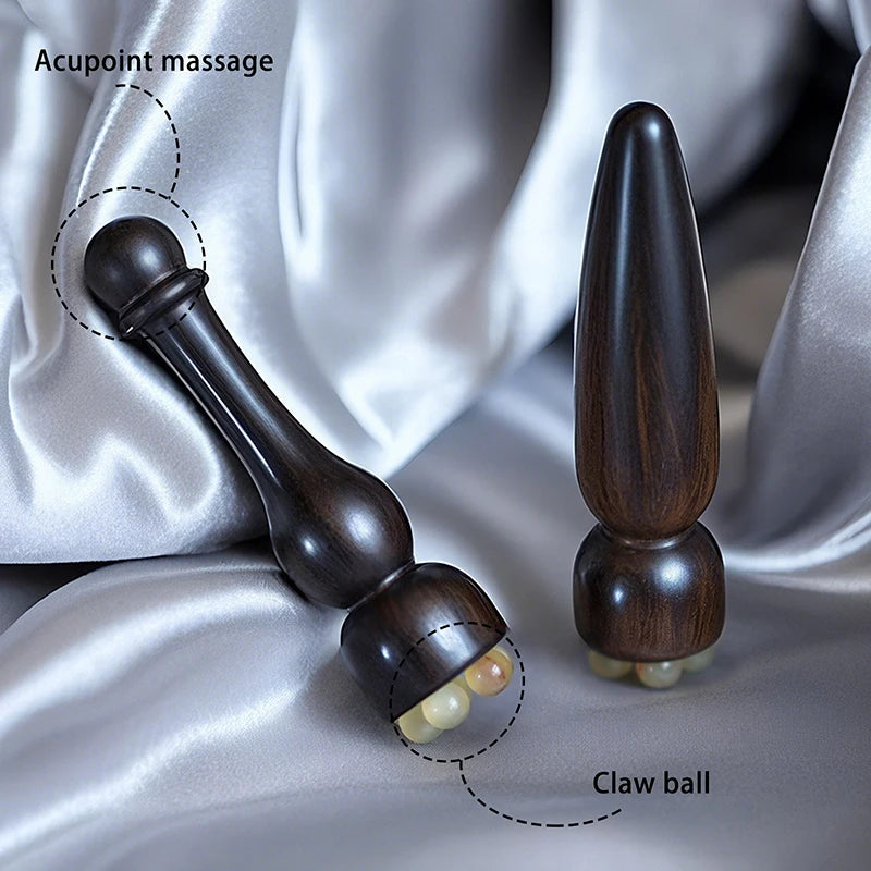 Sandalwood Eye Massage Stick Five Beads Lotus Seedpod Face Tools Gua Qme