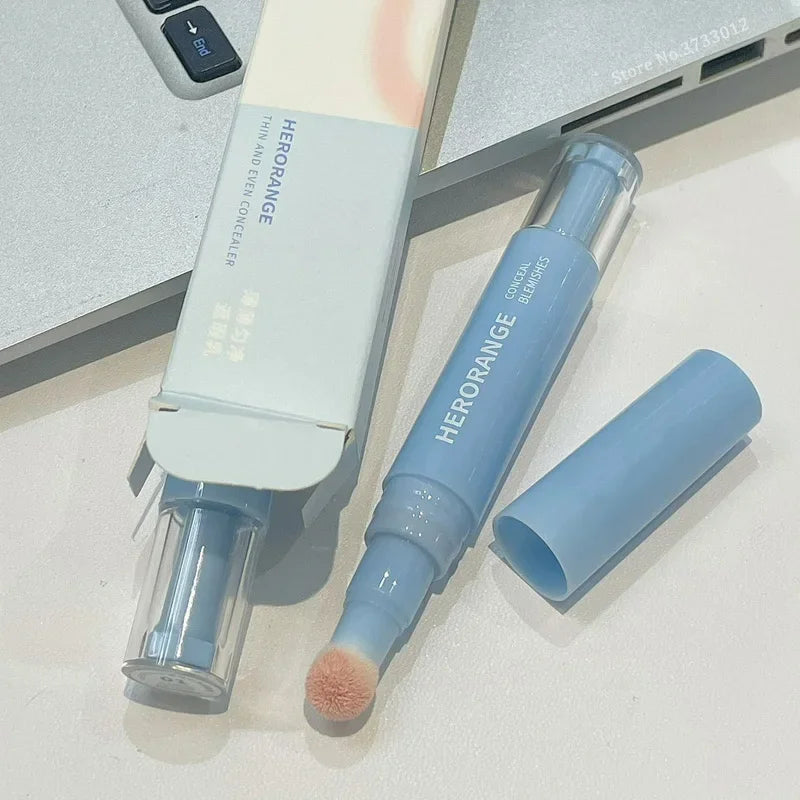 Soft Plush Head Concealer Pen Detail Covering Dark Circles Even Skin Tone Brightening Oil Control Foundation Face Holding Makeup Qme