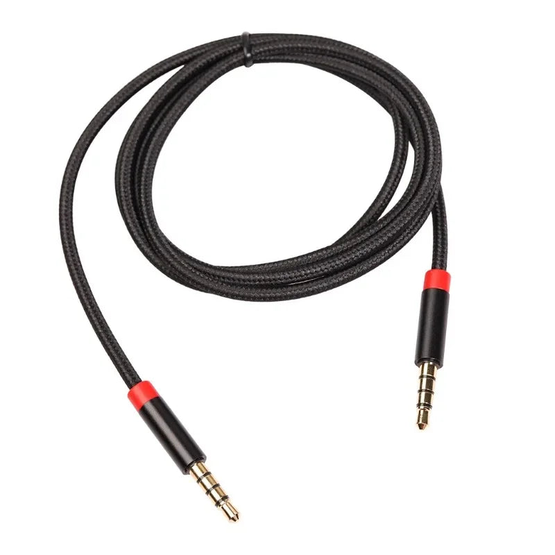 3.5mm Audio Cable Nylon Braided Male To Male Audio Extension Cable for Headphones Car Speaker Gold Plated Plug Auxiliary Cord Qme
