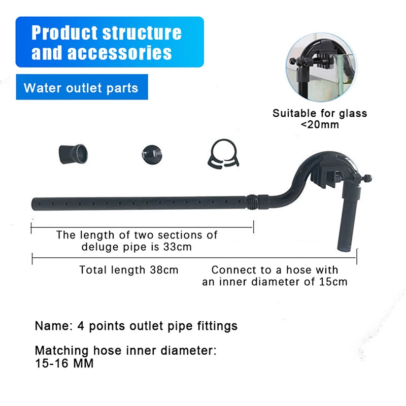 Fish Tank External Canister Filter Accessories Aquarium Rain Spray Qme 303B water outlet