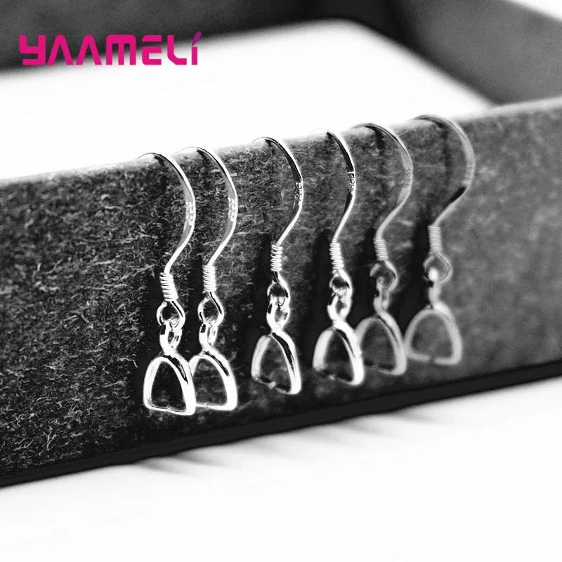 50PCS Lot Wholesale 925 Sterling Silver Handmade Jewelry Findings Components Bail Connector Bale Pinch Clasp for Earrings Qme No Bead