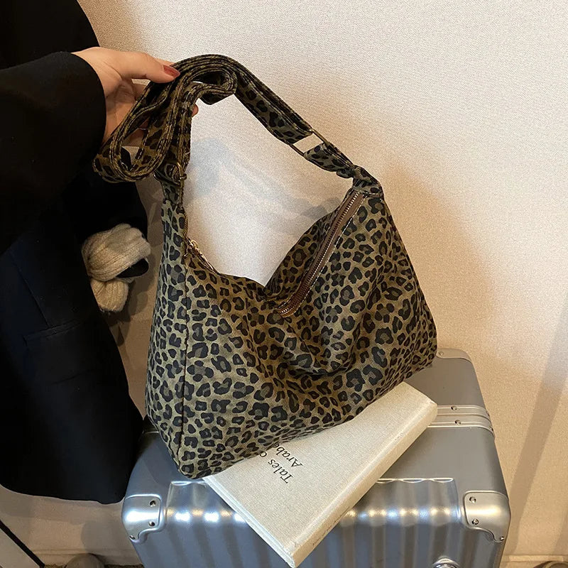 Leopard Print Large-capacity Bag Women Trendy Fashion Portable Qme