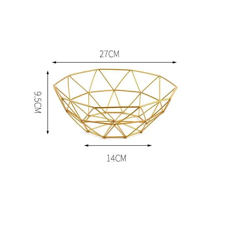 Iron Fruit Basket Simple Basin Multi-size Snack Bread Vegetable Qme A2