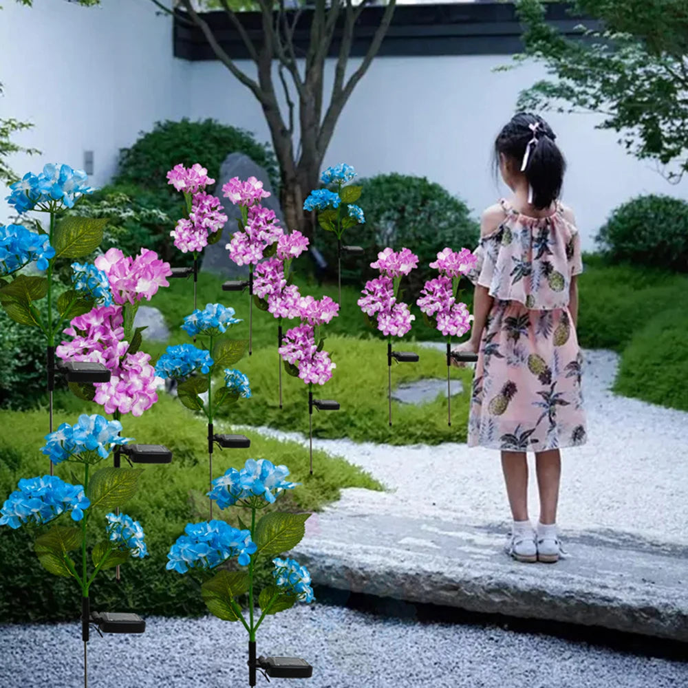 Garden Solar-Powered Hydrangea Lanterns, Outdoor Landscape Lanterns, Garden Lanterns, Solar-Powered Lawn Lanterns, Rose Lanterns Qme