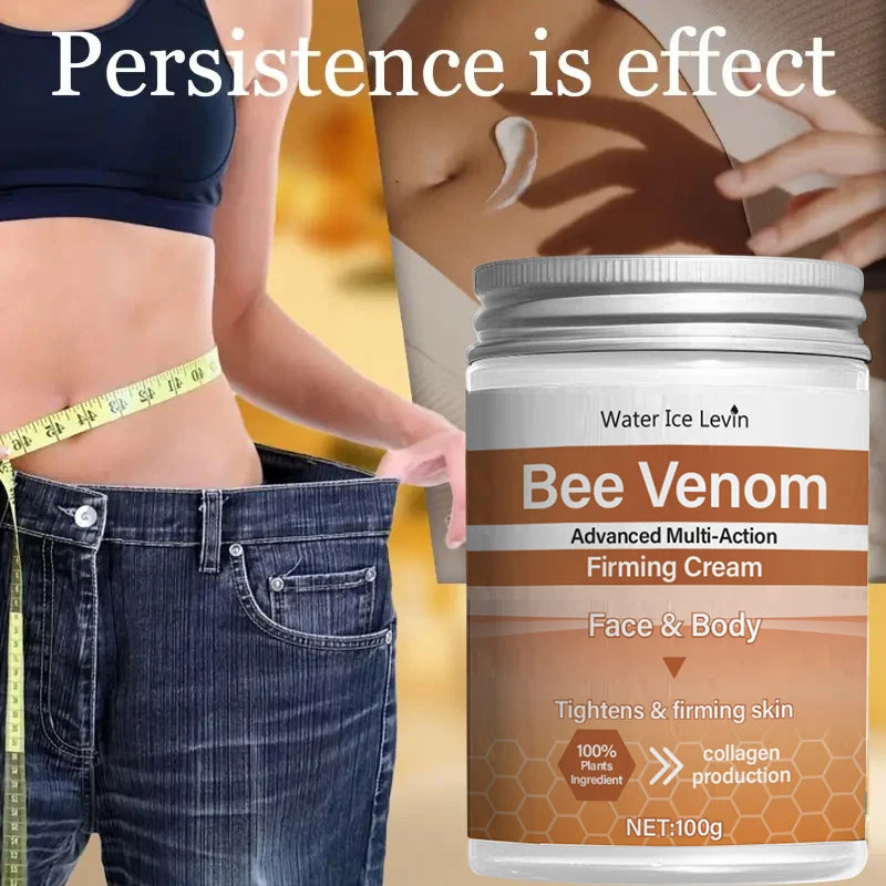 Bee Venom Firming Abdominal Cream - Plant-Based, Moisturizing and Hydrating, Contains Hyaluronic Acid, Suitable for All Skin Types, Gentle on Sensitive Skin, Turmeric Skincare Qme