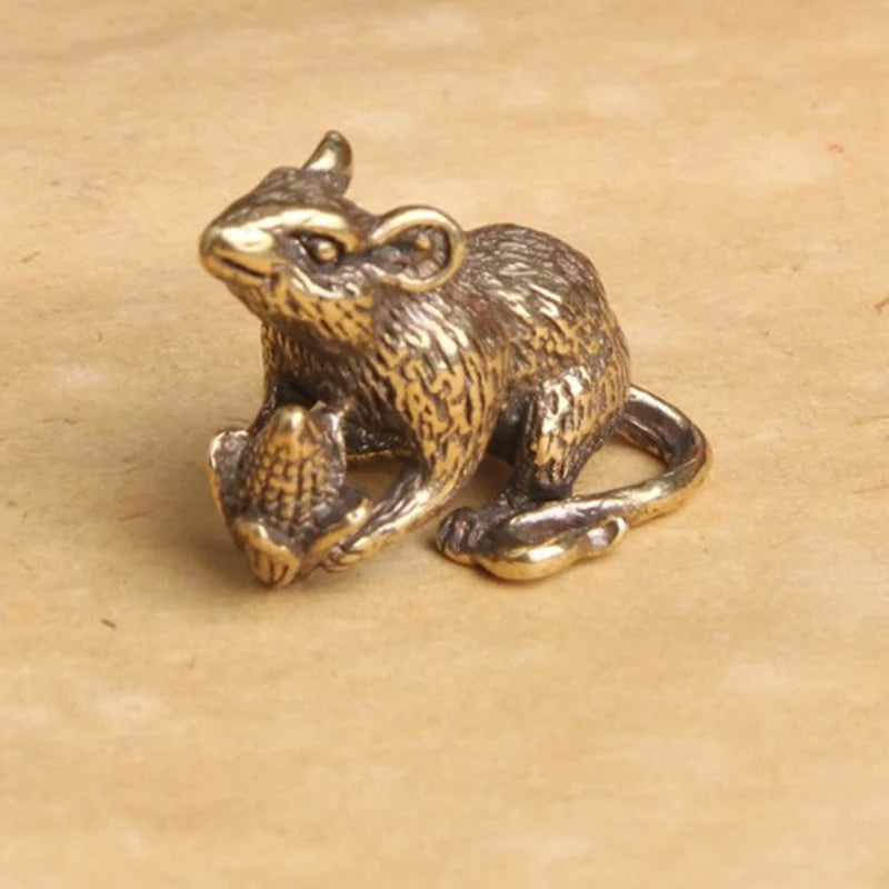 DIY Keyring Hanging Accessories Cute Rat Keychain Gifts Brass Animal Qme