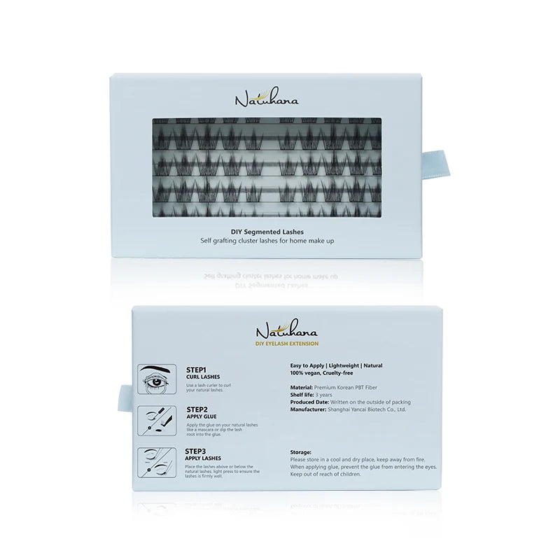 NATUHANA DIY Clusters Individual Lashes Eyelash Extension Makeup Qme