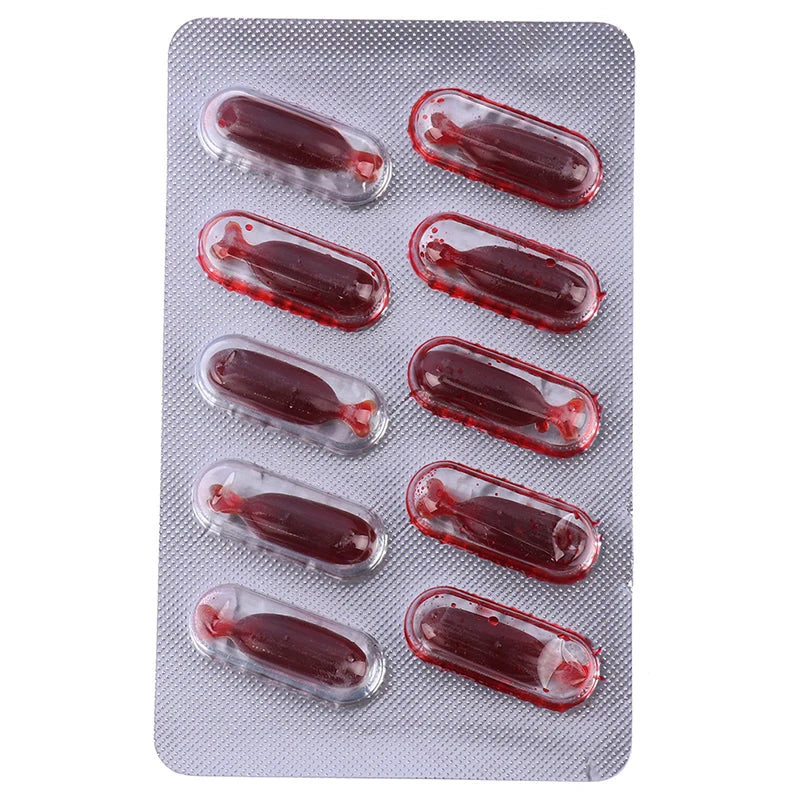 Fake Blood Pill Vampire Toy Capsules Horror Funny Halloween Prank Qme