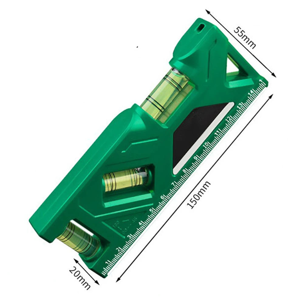 Portable Level Ruler Bubble Precision Magnetic Lever Angle Gauge Qme 150mm green